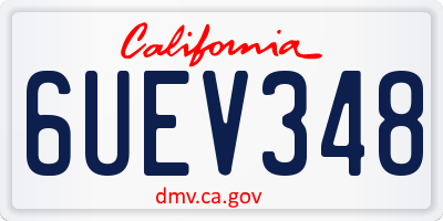 CA license plate 6UEV348