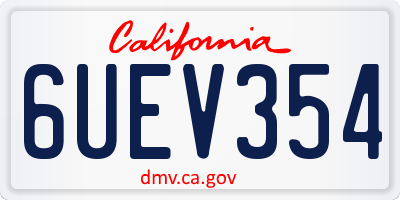 CA license plate 6UEV354