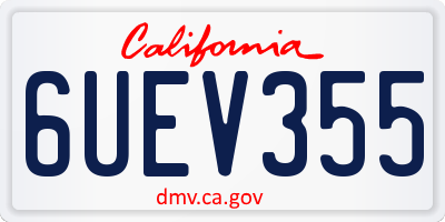 CA license plate 6UEV355