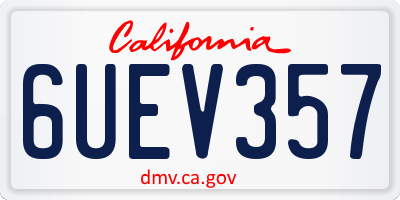 CA license plate 6UEV357