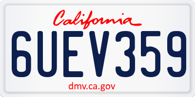 CA license plate 6UEV359