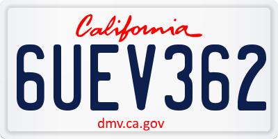 CA license plate 6UEV362