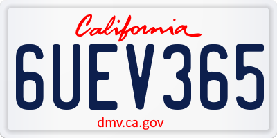 CA license plate 6UEV365