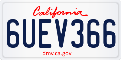 CA license plate 6UEV366