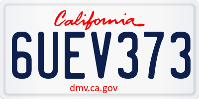 CA license plate 6UEV373