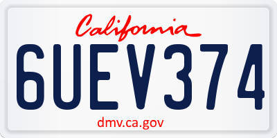 CA license plate 6UEV374