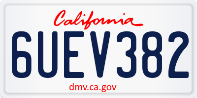 CA license plate 6UEV382