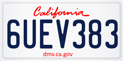 CA license plate 6UEV383