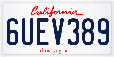 CA license plate 6UEV389