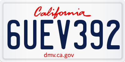 CA license plate 6UEV392