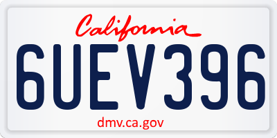 CA license plate 6UEV396