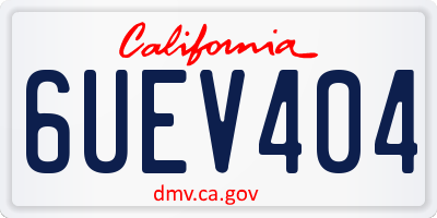 CA license plate 6UEV404