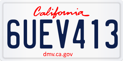 CA license plate 6UEV413