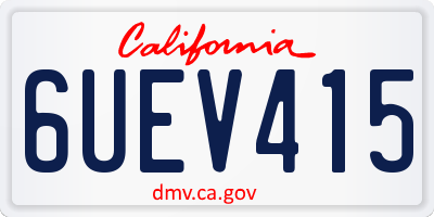CA license plate 6UEV415