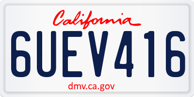 CA license plate 6UEV416