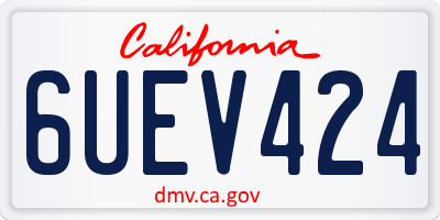 CA license plate 6UEV424
