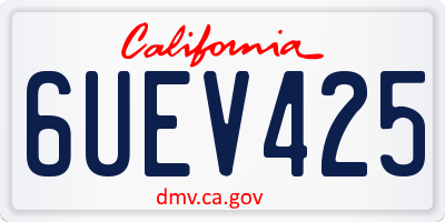 CA license plate 6UEV425