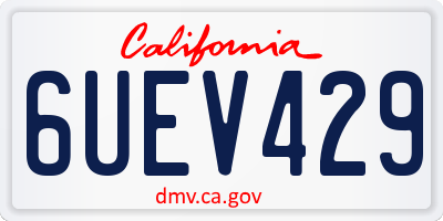 CA license plate 6UEV429