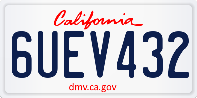 CA license plate 6UEV432