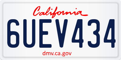 CA license plate 6UEV434