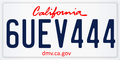 CA license plate 6UEV444
