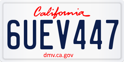 CA license plate 6UEV447