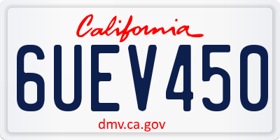 CA license plate 6UEV450