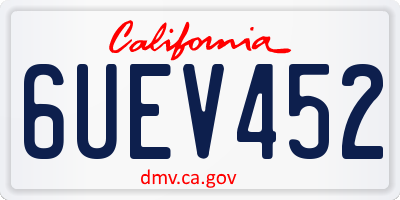 CA license plate 6UEV452