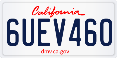 CA license plate 6UEV460