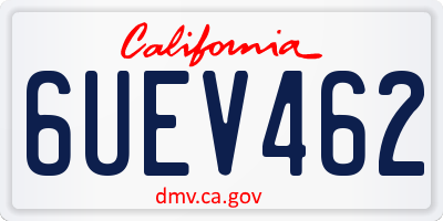 CA license plate 6UEV462