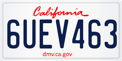 CA license plate 6UEV463