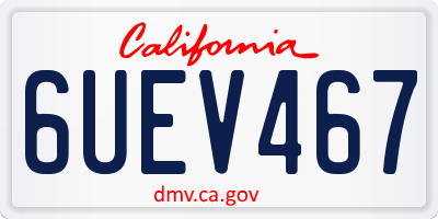 CA license plate 6UEV467