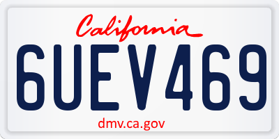 CA license plate 6UEV469