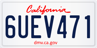 CA license plate 6UEV471