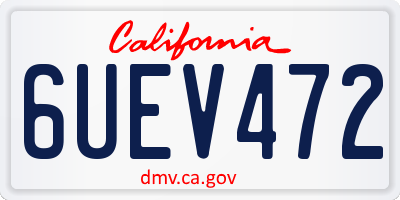 CA license plate 6UEV472