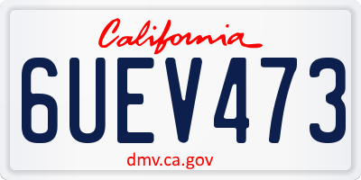 CA license plate 6UEV473