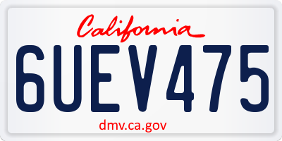 CA license plate 6UEV475