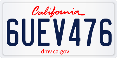 CA license plate 6UEV476