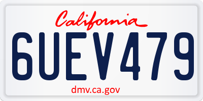 CA license plate 6UEV479