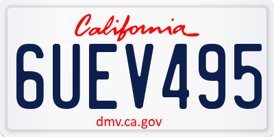 CA license plate 6UEV495