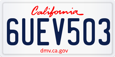 CA license plate 6UEV503
