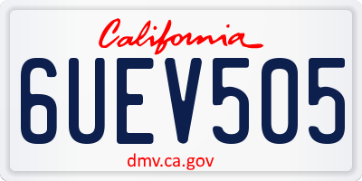 CA license plate 6UEV505