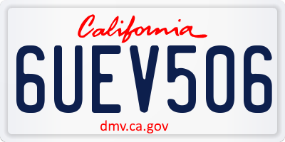 CA license plate 6UEV506