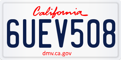 CA license plate 6UEV508