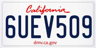 CA license plate 6UEV509