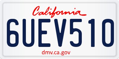 CA license plate 6UEV510