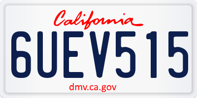 CA license plate 6UEV515