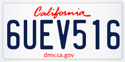 CA license plate 6UEV516