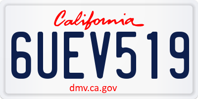 CA license plate 6UEV519
