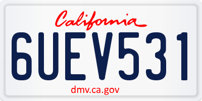 CA license plate 6UEV531
